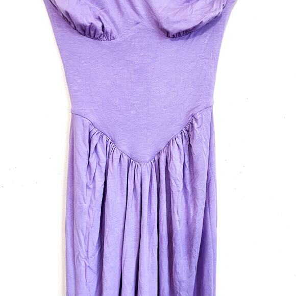 Natalie Rolt Violetta Milkmade Dress Size 0 Purple Bamboo One Shoulder Stretch - Picture 7 of 11